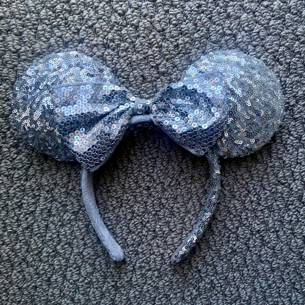 Disney Sequin Minnie Mouse Ears Headband with Bow
